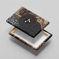 Samoa and New Zealand Together Canvas Wall Art Siapo Motif and Maori Paua Shell Pattern LT03 - Polynesian Pride