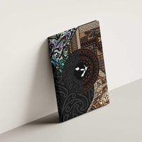 Samoa and New Zealand Together Canvas Wall Art Siapo Motif and Maori Paua Shell Pattern LT03 - Polynesian Pride