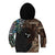 Samoa and New Zealand Together Kid Hoodie Siapo Motif and Maori Paua Shell Pattern