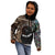 Samoa and New Zealand Together Kid Hoodie Siapo Motif and Maori Paua Shell Pattern