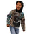 Samoa and New Zealand Together Kid Hoodie Siapo Motif and Maori Paua Shell Pattern