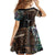 Samoa and New Zealand Together Kid Short Sleeve Dress Siapo Motif and Maori Paua Shell Pattern