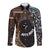 Samoa and New Zealand Together Long Sleeve Button Shirt Siapo Motif and Maori Paua Shell Pattern