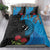 Fiji and New Zealand Together Bedding Set Tapa Maori Tattoo mix Tagimoucia and Pohutukawa