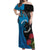 Fiji and New Zealand Together Off Shoulder Maxi Dress Tapa Maori Tattoo mix Tagimoucia and Pohutukawa