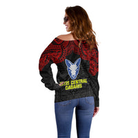 Vitis Central Dabaris Rugby Off Shoulder Sweater Papua New Guinea Polynesian Tattoo LT03 - Polynesian Pride