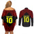 Custom Vitis Central Dabaris Rugby Couples Matching Off Shoulder Short Dress and Long Sleeve Button Shirts Papua New Guinea Polynesian Tattoo LT03 - Polynesian Pride