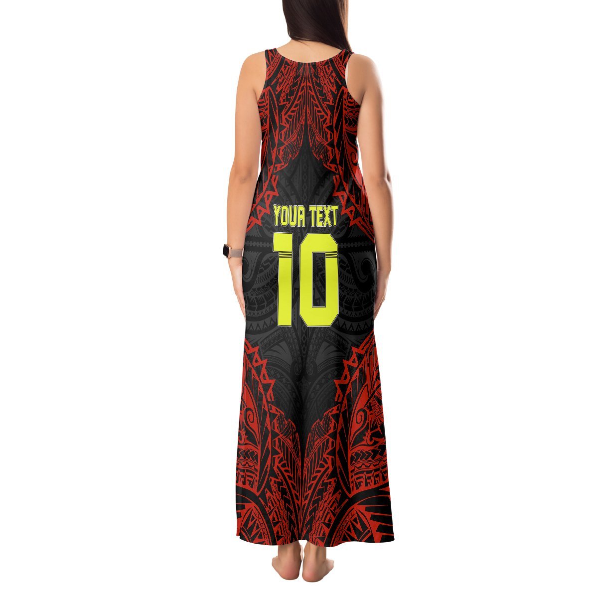 Custom Vitis Central Dabaris Rugby Tank Maxi Dress Papua New Guinea Polynesian Tattoo LT03 - Polynesian Pride