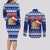 Tokelau Christmas Couples Matching Long Sleeve Bodycon Dress and Long Sleeve Button Shirt Santa Claus Tokelau Flag and Coat of Arms with Polynesian Pattern LT03 - Polynesian Pride