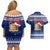 Tokelau Christmas Couples Matching Off Shoulder Short Dress and Hawaiian Shirt Santa Claus Tokelau Flag and Coat of Arms with Polynesian Pattern LT03 - Polynesian Pride