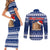 Tokelau Christmas Couples Matching Short Sleeve Bodycon Dress and Long Sleeve Button Shirt Santa Claus Tokelau Flag and Coat of Arms with Polynesian Pattern LT03 - Polynesian Pride