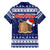 Tokelau Christmas Family Matching Off Shoulder Short Dress and Hawaiian Shirt Santa Claus Tokelau Flag and Coat of Arms with Polynesian Pattern LT03 - Polynesian Pride