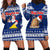 Tokelau Christmas Hoodie Dress Santa Claus Tokelau Flag and Coat of Arms with Polynesian Pattern LT03 - Polynesian Pride