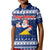 Tokelau Christmas Kid Polo Shirt Santa Claus Tokelau Flag and Coat of Arms with Polynesian Pattern LT03 Kid Blue - Polynesian Pride