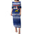 Tokelau Christmas Puletasi Santa Claus Tokelau Flag and Coat of Arms with Polynesian Pattern LT03 Long Dress Blue - Polynesian Pride