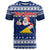 Tokelau Christmas T Shirt Santa Claus Tokelau Flag and Coat of Arms with Polynesian Pattern LT03 Blue - Polynesian Pride