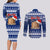 Personalised Tokelau Christmas Couples Matching Long Sleeve Bodycon Dress and Long Sleeve Button Shirt Santa Claus Tokelau Flag and Coat of Arms with Polynesian Pattern LT03 - Polynesian Pride