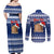 Personalised Tokelau Christmas Couples Matching Off Shoulder Maxi Dress and Long Sleeve Button Shirt Santa Claus Tokelau Flag and Coat of Arms with Polynesian Pattern LT03 - Polynesian Pride