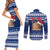 Personalised Tokelau Christmas Couples Matching Short Sleeve Bodycon Dress and Long Sleeve Button Shirt Santa Claus Tokelau Flag and Coat of Arms with Polynesian Pattern LT03 - Polynesian Pride