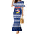 Personalised Tokelau Christmas Mermaid Dress Santa Claus Tokelau Flag and Coat of Arms with Polynesian Pattern LT03 Women Blue - Polynesian Pride