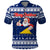 Personalised Tokelau Christmas Polo Shirt Santa Claus Tokelau Flag and Coat of Arms with Polynesian Pattern LT03 Blue - Polynesian Pride