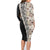 Tukenny Pattern Fijian War Clubs Mix Tapa Tribal Family Matching Long Sleeve Bodycon Dress and Hawaiian Shirt LT03 - Polynesian Pride