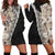 Tukenny Pattern Fijian War Clubs Mix Tapa Tribal Hoodie Dress LT03 - Polynesian Pride