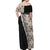 Tukenny Pattern Fijian War Clubs Mix Tapa Tribal Off Shoulder Maxi Dress LT03 - Polynesian Pride