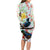 New Zealand Pohutukawa Tui Bird Long Sleeve Bodycon Dress Kowhai Version LT03 - Polynesian Pride