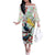 New Zealand Pohutukawa Tui Bird Off The Shoulder Long Sleeve Dress Kowhai Version LT03 Women White - Polynesian Pride