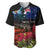 New Zealand ANZAC Day Baseball Jersey Pohutukawa Flower and Tui Bird LT03 Black - Polynesian Pride