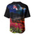 New Zealand ANZAC Day Baseball Jersey Pohutukawa Flower and Tui Bird LT03 - Polynesian Pride