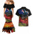 New Zealand ANZAC Day Couples Matching Mermaid Dress and Hawaiian Shirt Pohutukawa Flower and Tui Bird LT03 - Polynesian Pride