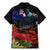 New Zealand ANZAC Day Family Matching Mermaid Dress and Hawaiian Shirt Pohutukawa Flower and Tui Bird LT03 - Polynesian Pride