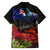 New Zealand ANZAC Day Family Matching Puletasi and Hawaiian Shirt Pohutukawa Flower and Tui Bird LT03 - Polynesian Pride