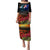 New Zealand ANZAC Day Family Matching Puletasi and Hawaiian Shirt Pohutukawa Flower and Tui Bird LT03 Mom's Dress Black - Polynesian Pride