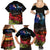 New Zealand ANZAC Day Family Matching Summer Maxi Dress and Hawaiian Shirt Pohutukawa Flower and Tui Bird LT03 - Polynesian Pride