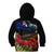 New Zealand ANZAC Day Kid Hoodie Pohutukawa Flower and Tui Bird LT03 - Polynesian Pride