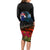 New Zealand ANZAC Day Long Sleeve Bodycon Dress Pohutukawa Flower and Tui Bird LT03 - Polynesian Pride