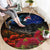 New Zealand ANZAC Day Round Carpet Pohutukawa Flower and Tui Bird LT03 - Polynesian Pride