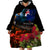 New Zealand ANZAC Day Wearable Blanket Hoodie Pohutukawa Flower and Tui Bird LT03 - Polynesian Pride