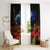 New Zealand ANZAC Day Window Curtain Pohutukawa Flower and Tui Bird LT03 - Polynesian Pride