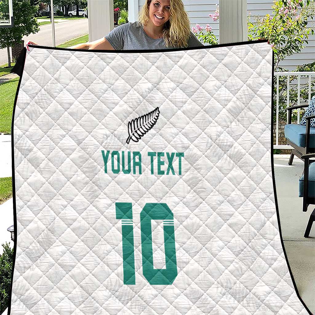 Custom New Zealand Football Quilt Go All Silver Ferns - Towards World Cup 2026 LT03 White - Polynesian Pride