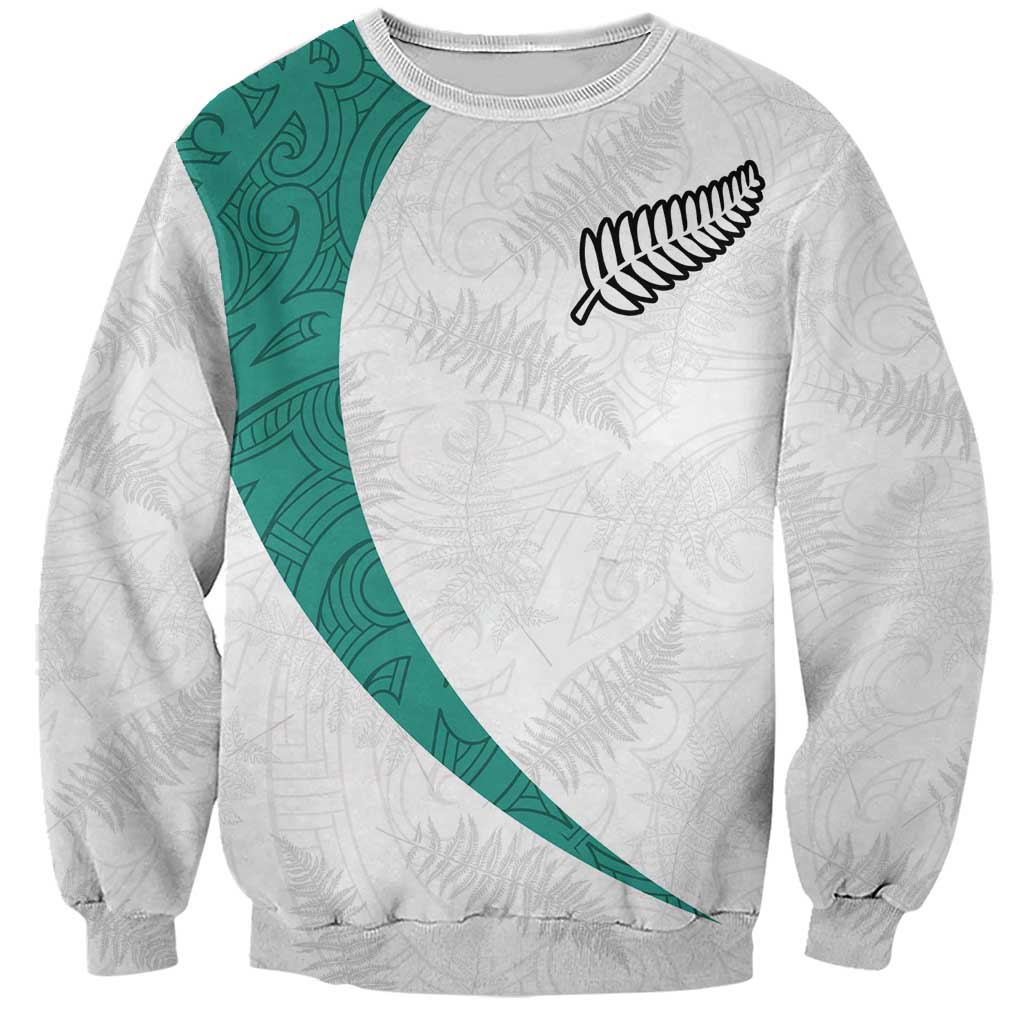 Custom New Zealand Football Sweatshirt Go All Silver Ferns - Towards World Cup 2026 LT03 Unisex White - Polynesian Pride