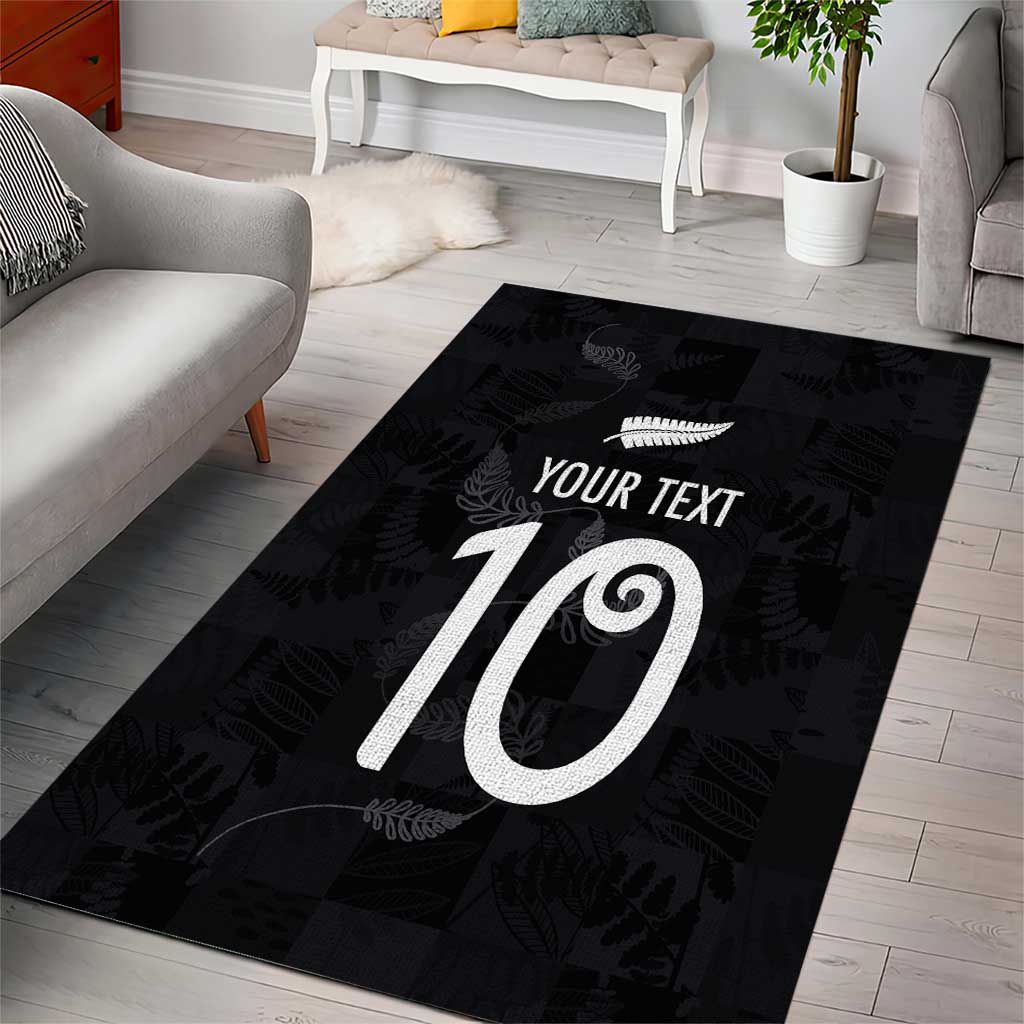 Custom New Zealand Rugby Area Rug All Silver Ferns Blacks LT03 - Polynesian Pride