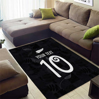Custom New Zealand Rugby Area Rug All Silver Ferns Blacks LT03 - Polynesian Pride