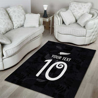 Custom New Zealand Rugby Area Rug All Silver Ferns Blacks LT03 - Polynesian Pride
