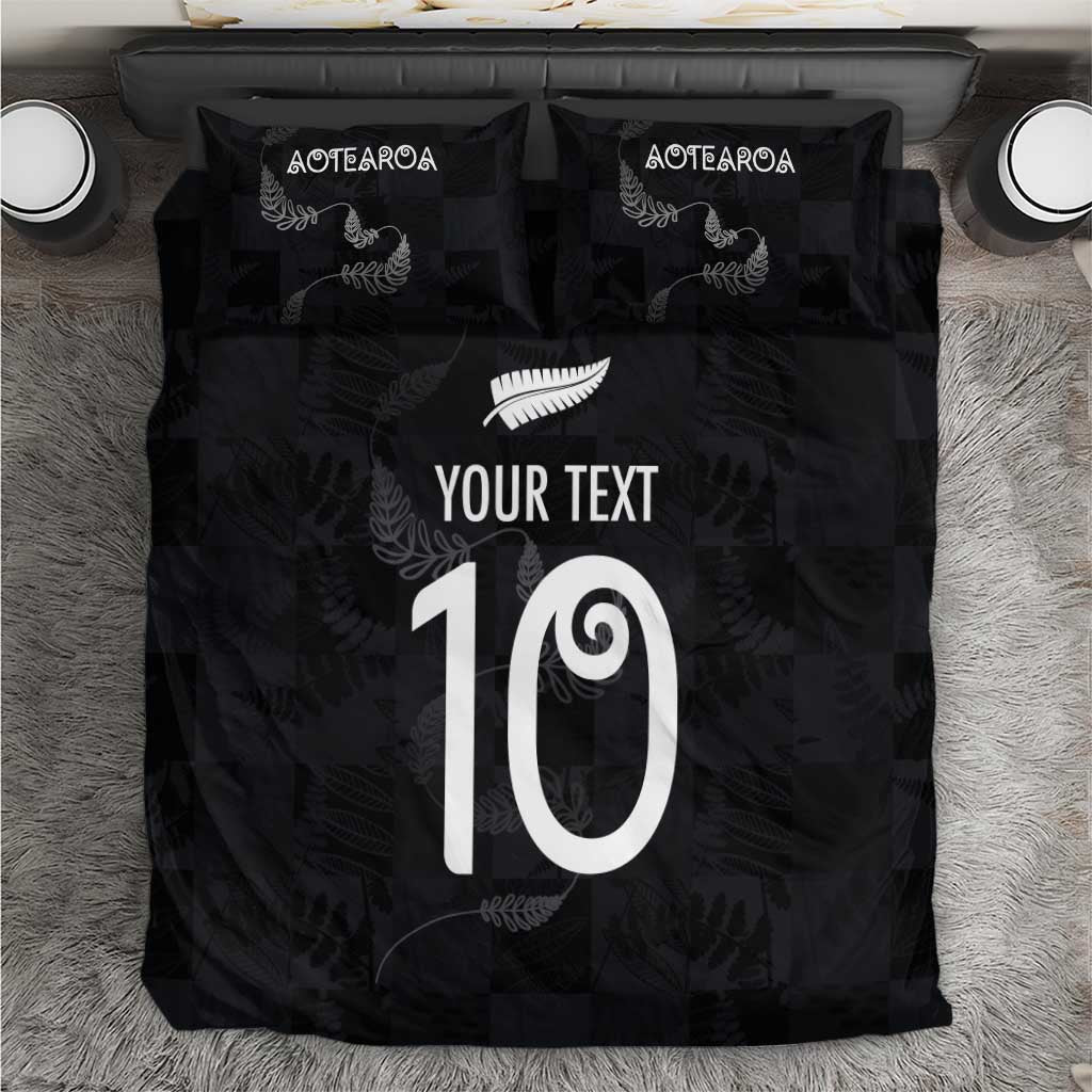 Custom New Zealand Rugby Bedding Set All Silver Ferns Blacks LT03 Black - Polynesian Pride