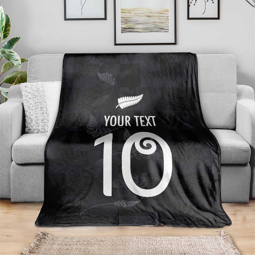 Custom New Zealand Rugby Blanket All Silver Ferns Blacks LT03 - Polynesian Pride