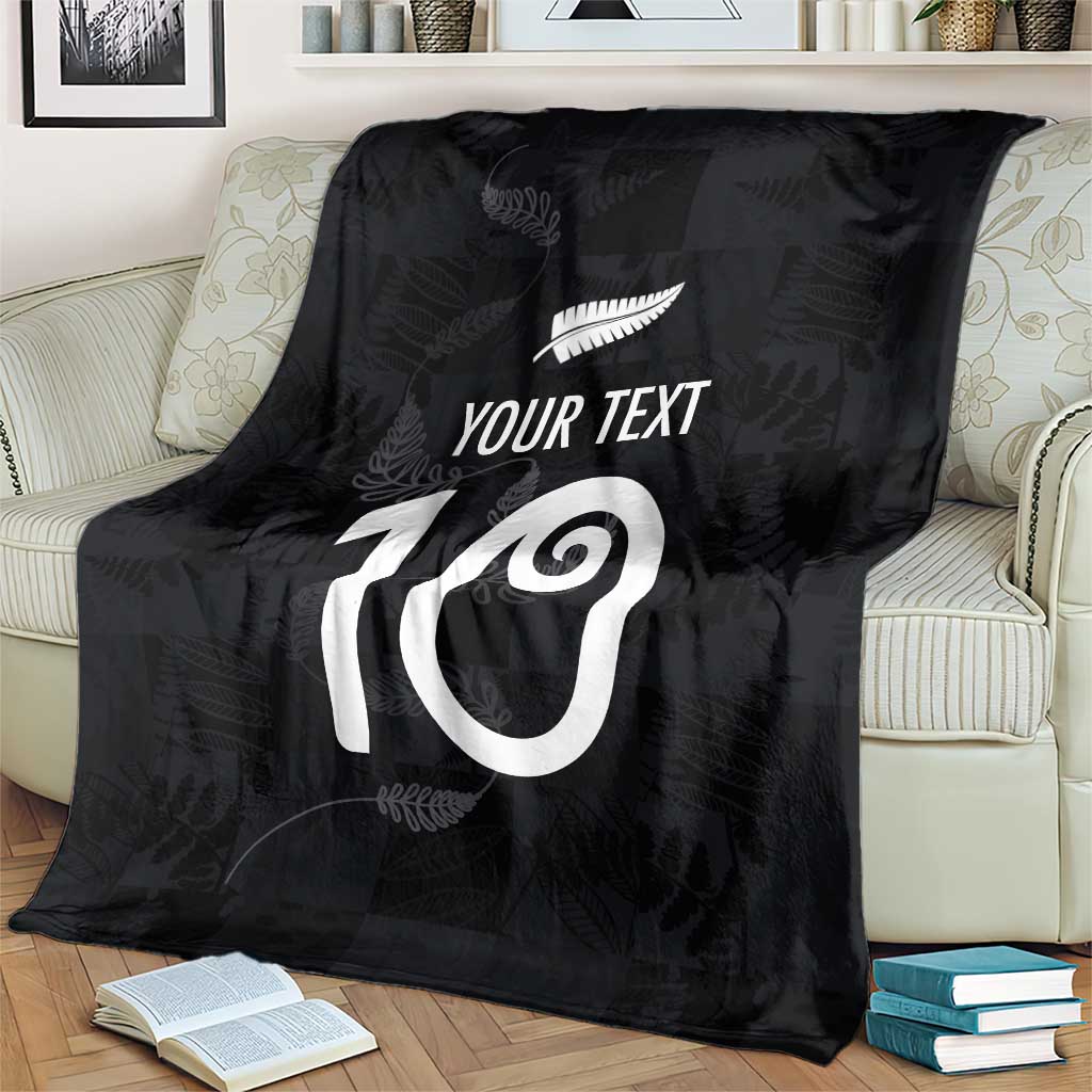 Custom New Zealand Rugby Blanket All Silver Ferns Blacks LT03 - Polynesian Pride